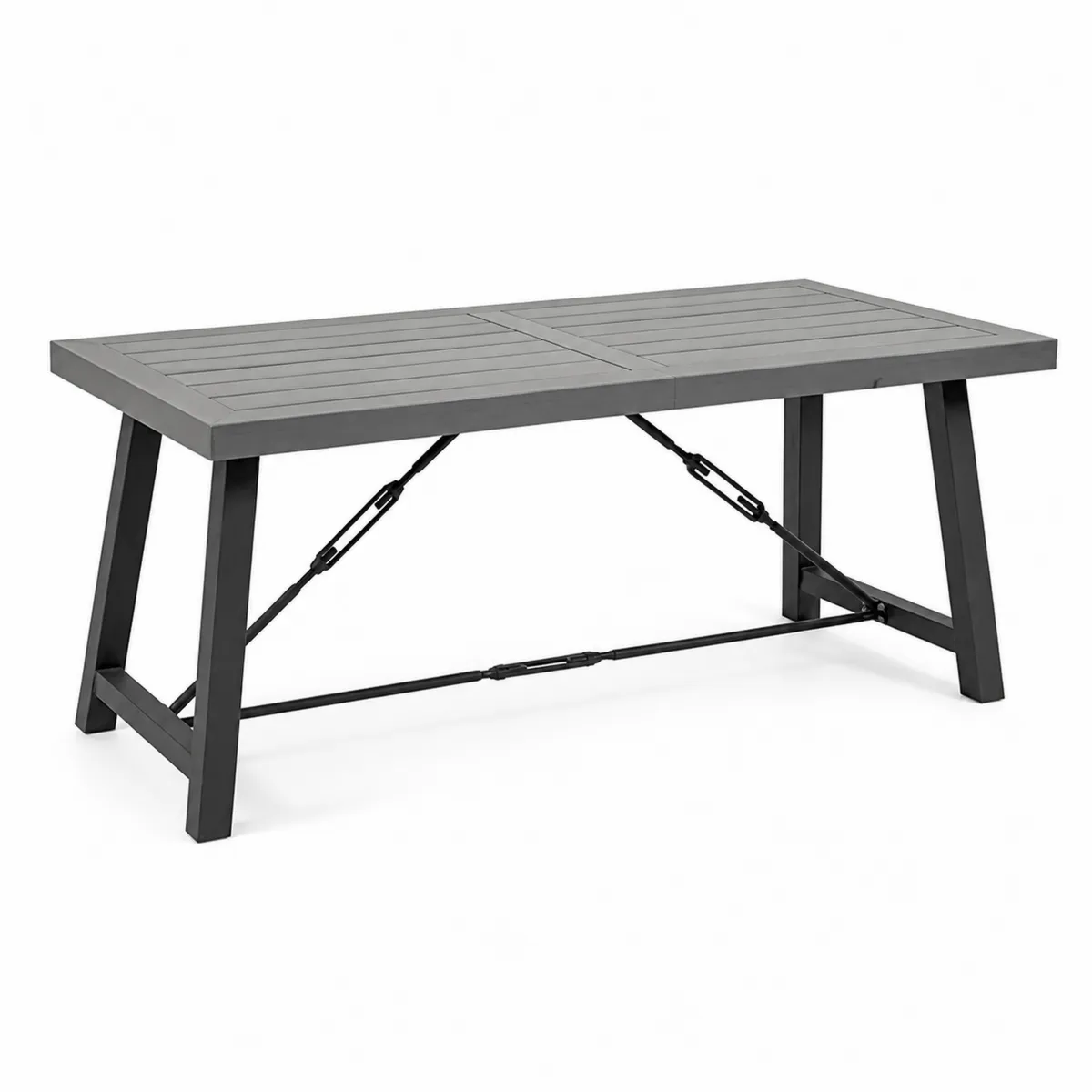 Tavolo da giardino rettangolare in alluminio grigio 180x90 cm