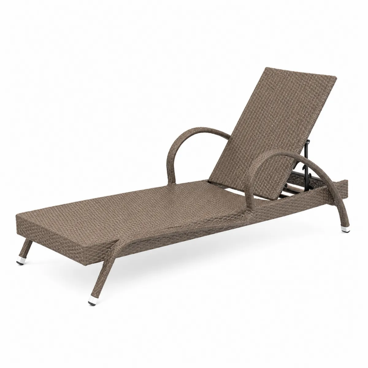 Sdraio da Giardino in Rattan Sintetico Marrone