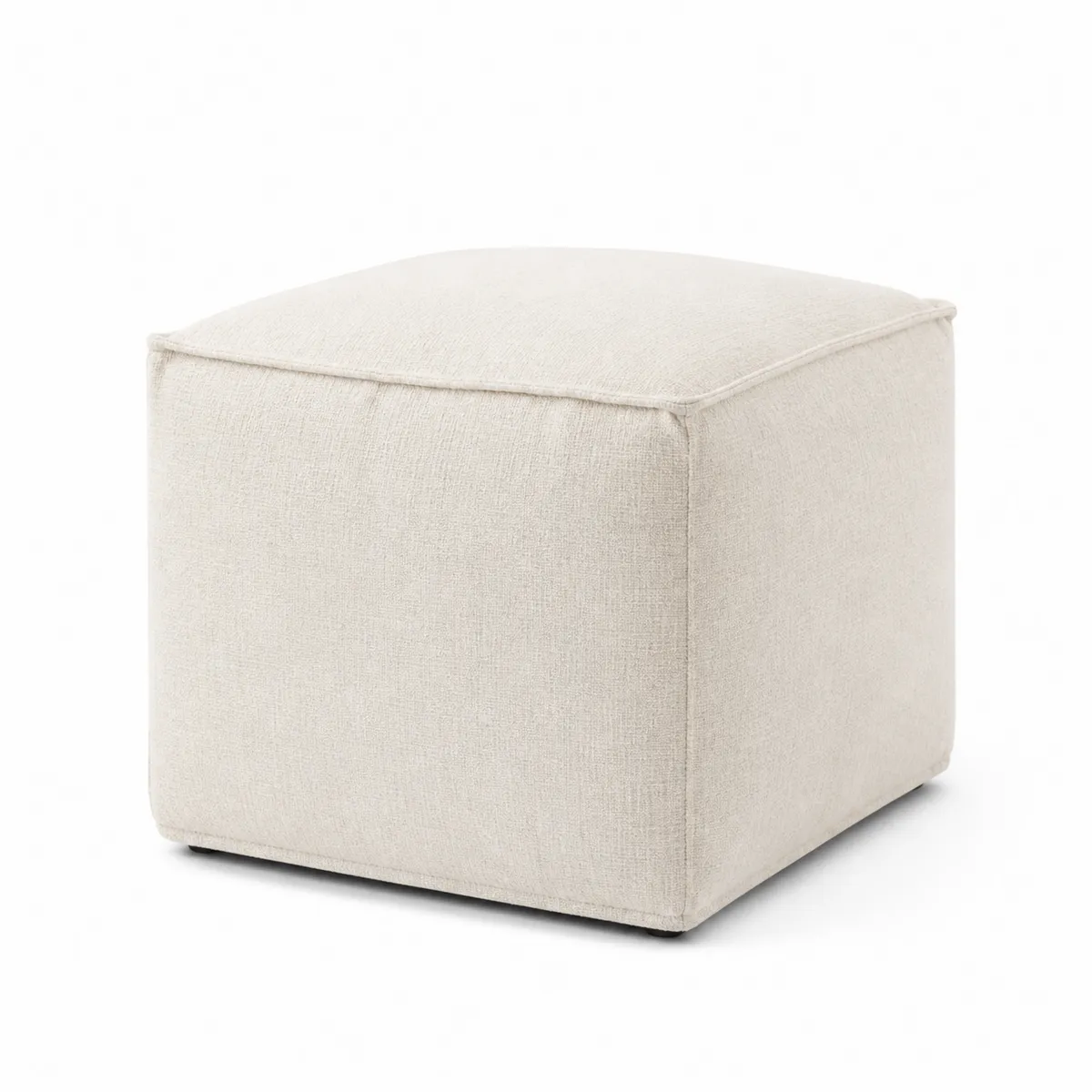 Pouf Cubo in Tessuto Beige 40x40x40 cm