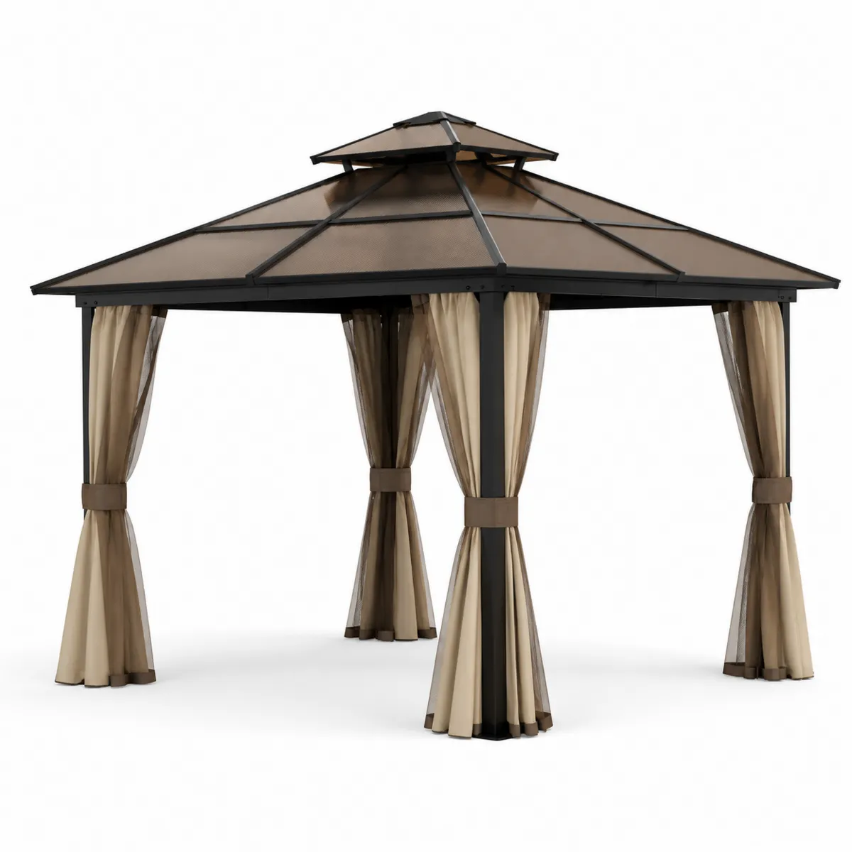 Gazebo da Esterno in Alluminio e Policarbonato 3x3m