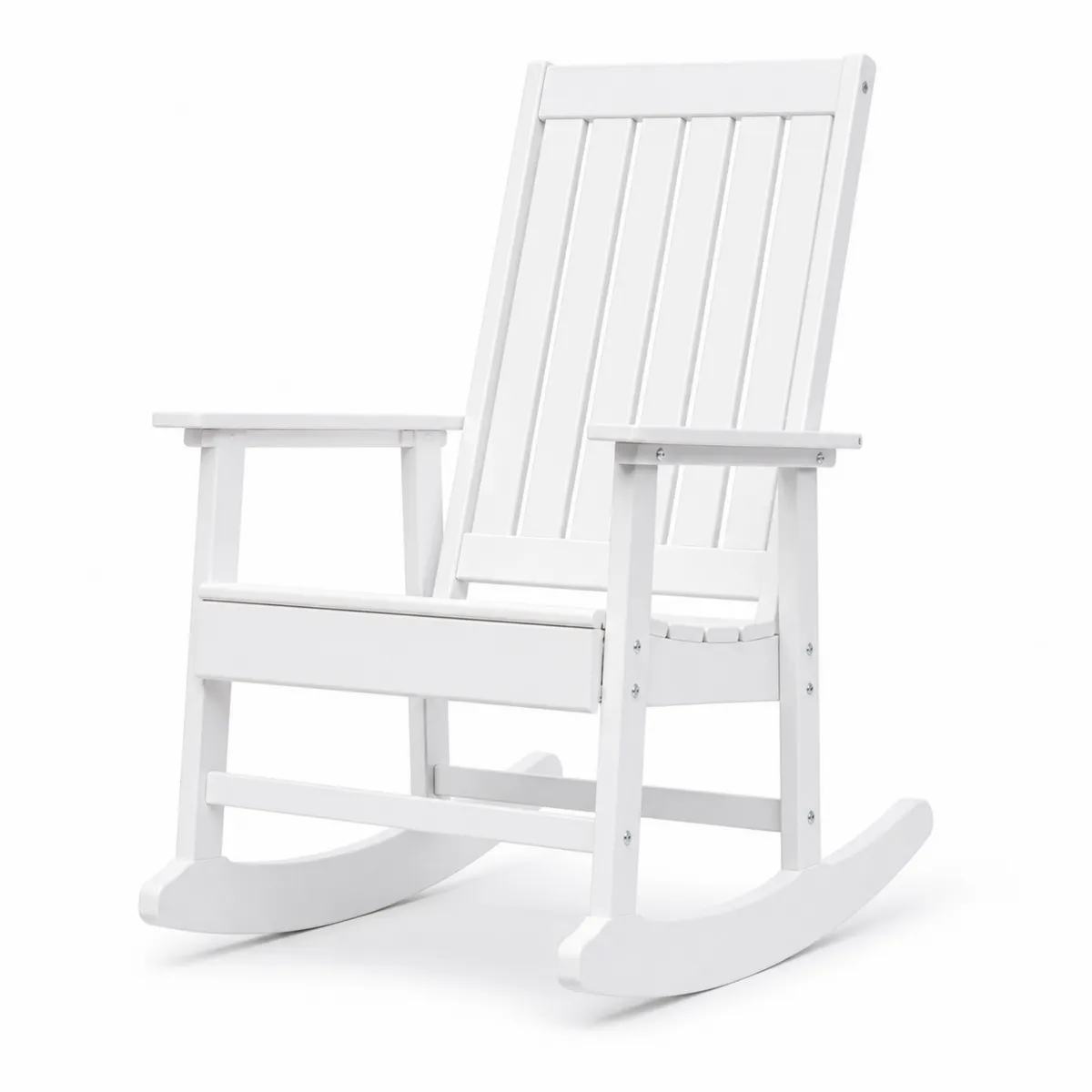 Sedia a dondolo in legno bianco 80x70x90 cm