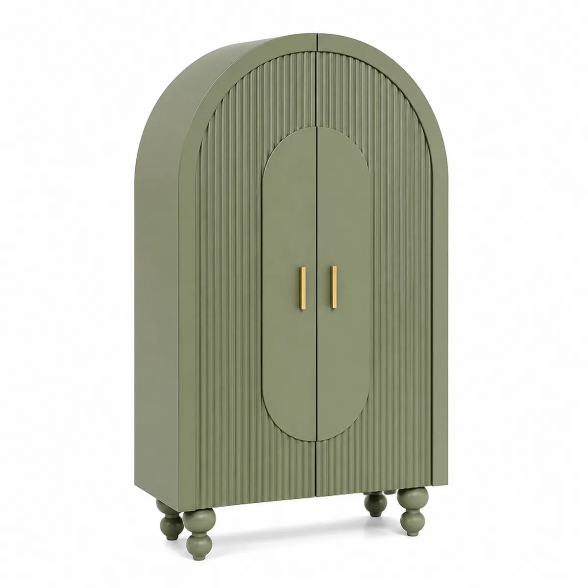 Armadio ad arco verde in legno e MDF 180x90x40 cm