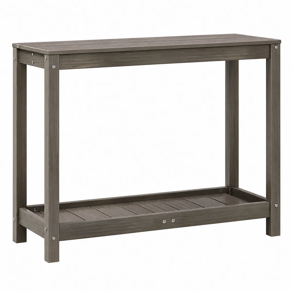 Tavolo Consolle Rettangolare in Legno Grigio 120x40x80 cm