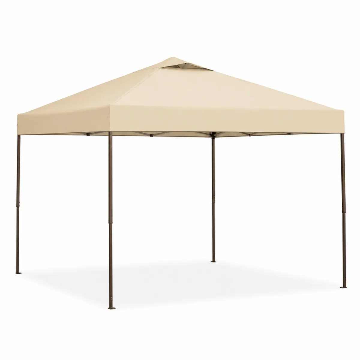 Gazebo da Giardino in Acciaio e Poliestere 300x300 cm Beige