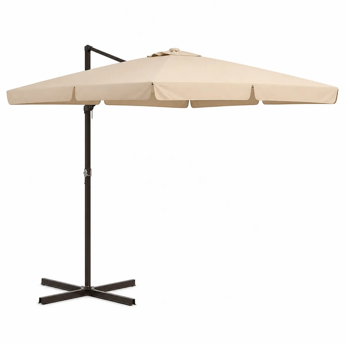 Ombrellone a Braccio Laterale Rettangolare 300x200cm Beige Alluminio Poliestere