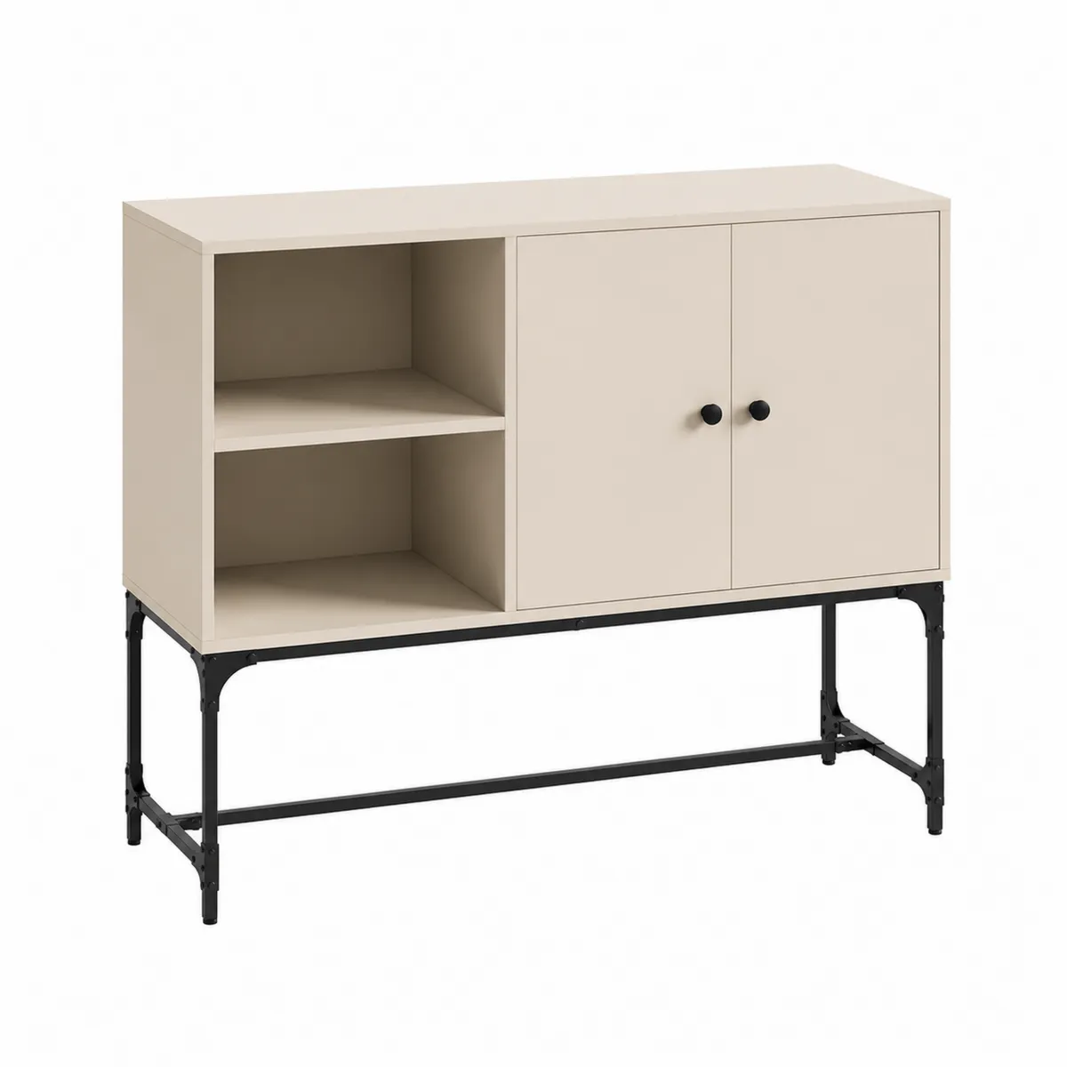 Credenza in Legno MDF con Struttura in Metallo Nero
