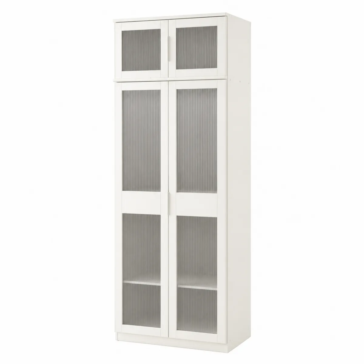 Armadio in Legno con Ante in Vetro Temperato Bianco 180x60x40 cm