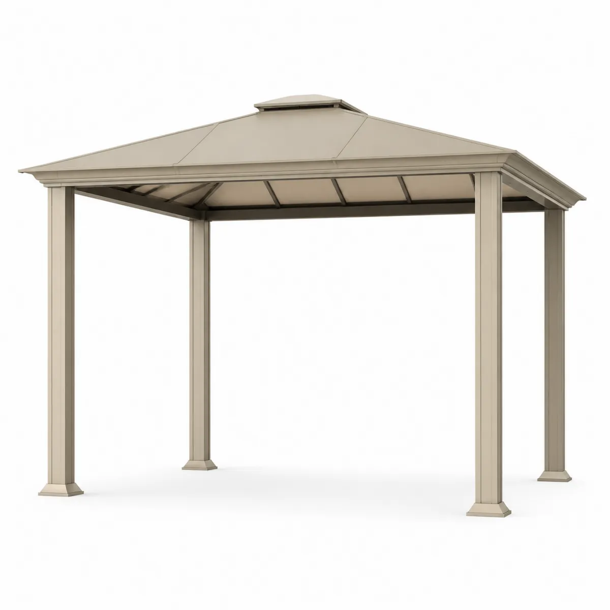 Gazebo in Alluminio e Policarbonato 300x400 cm Beige