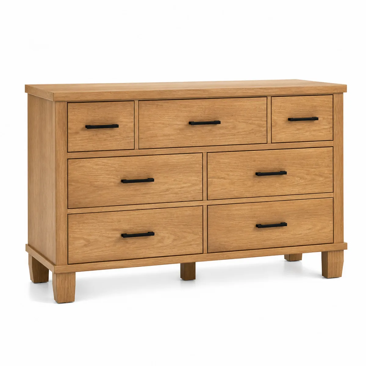 Cassettiera in Legno Rovere a 7 Cassetti