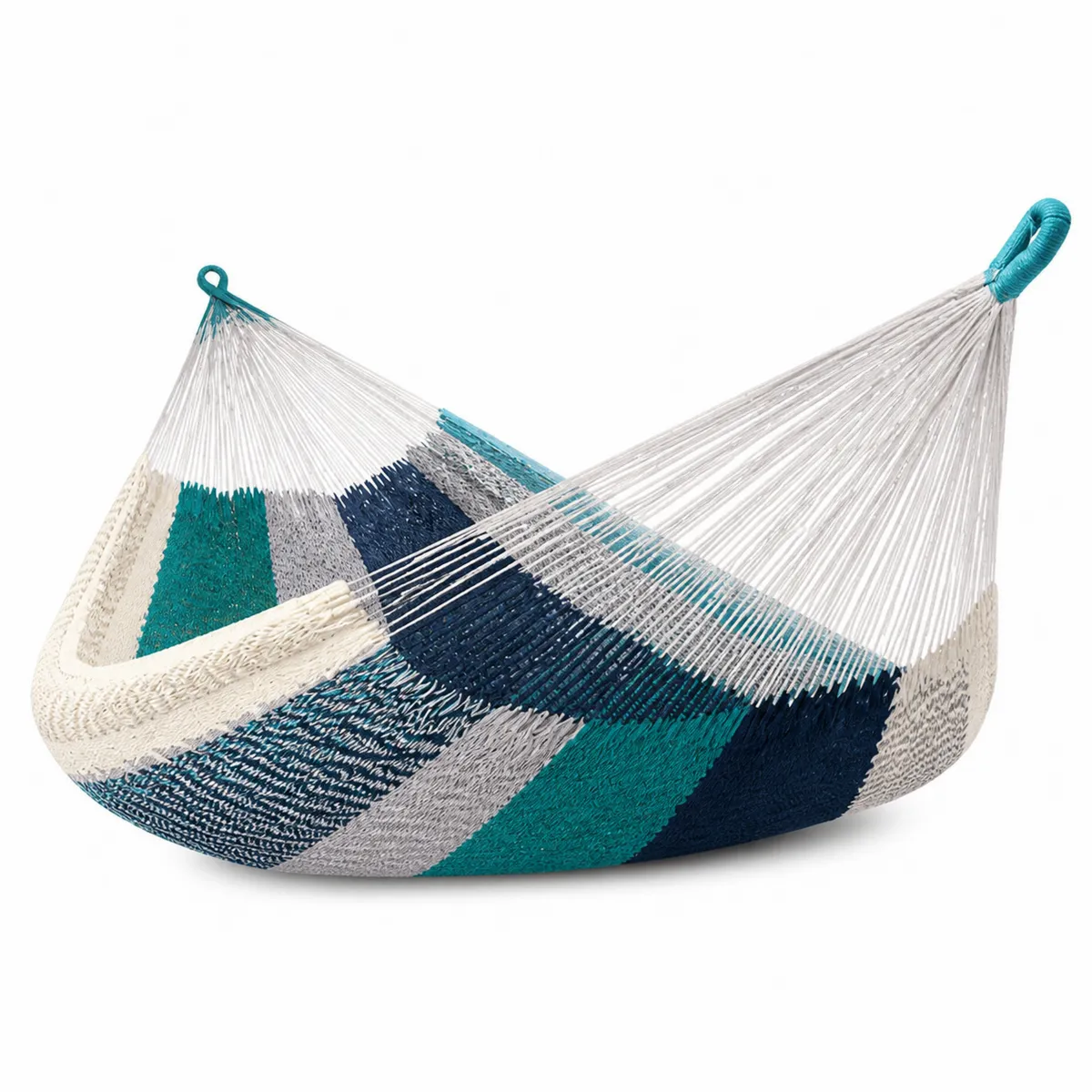 Amaca in Cotone Blu, Grigio e Bianco 200x150 cm