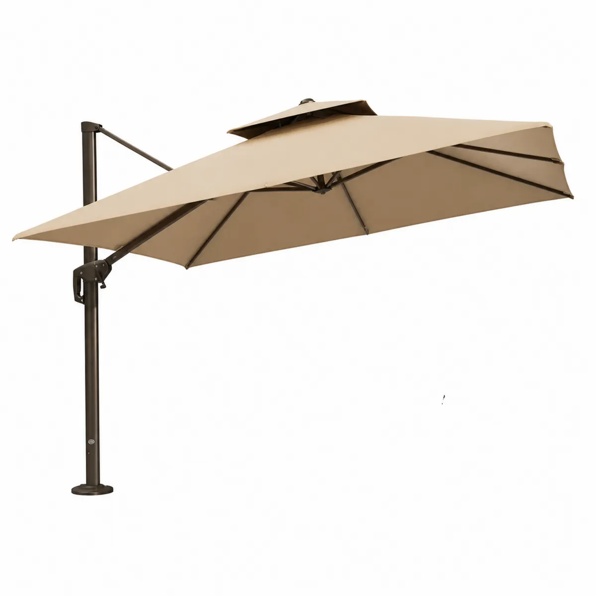 Ombrellone con Braccio Laterale 3m Beige in Poliestere e Alluminio