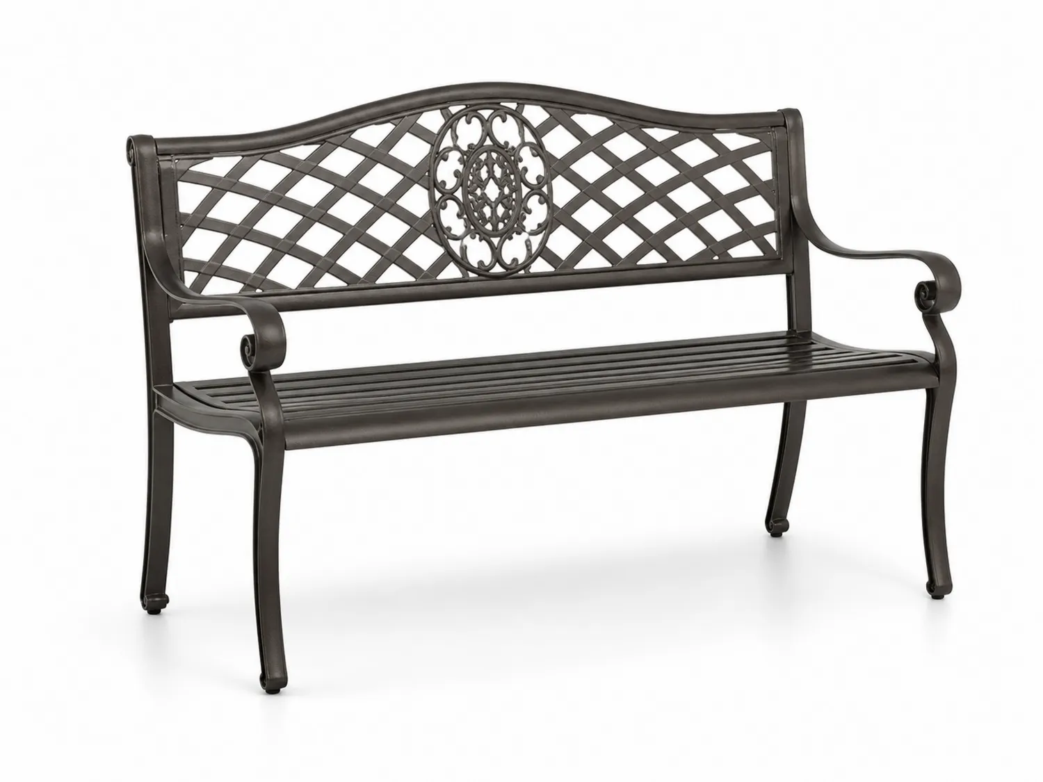 Panca in Lega di Alluminio Nero da Esterno 127x60x85 cm