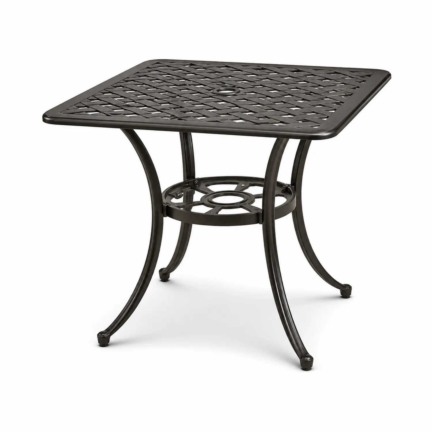 Tavolo Quadrato in Alluminio Verniciato Nero 90x90 cm
