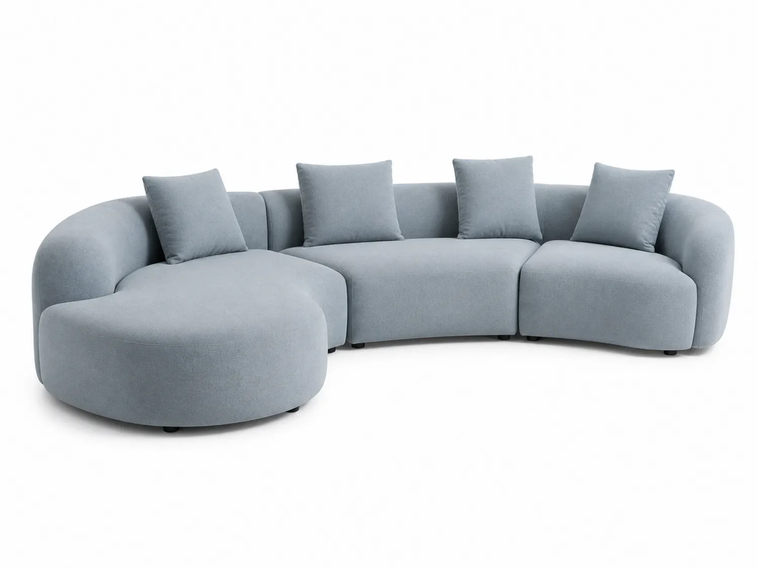 Divano modulare semicircolare in tessuto poliestere Blu