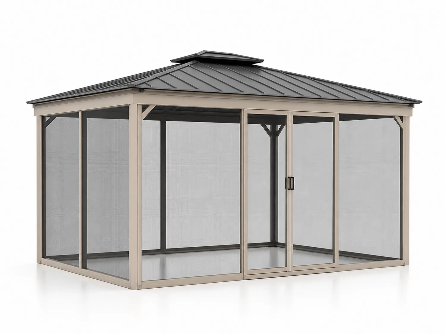 Gazebo da Giardino in Alluminio con Tetto in Acciaio
