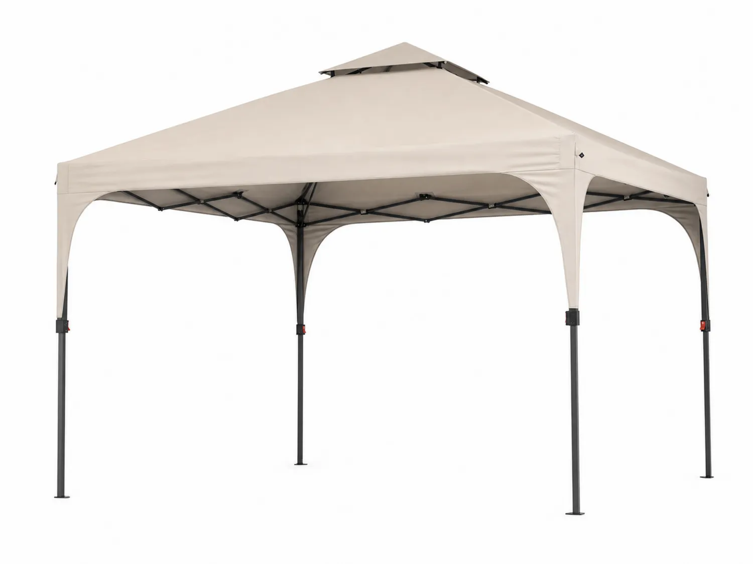 Gazebo da Giardino Pieghevole 3m x 3m in Acciaio e Tessuto Crema