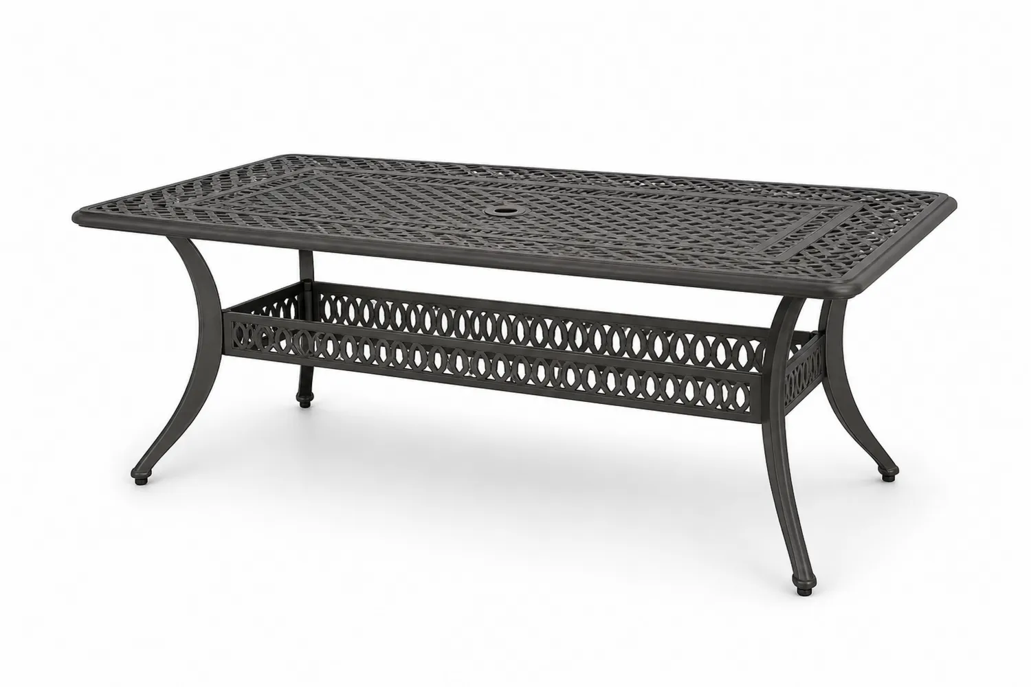 Tavolo da giardino rettangolare in alluminio verniciato nero