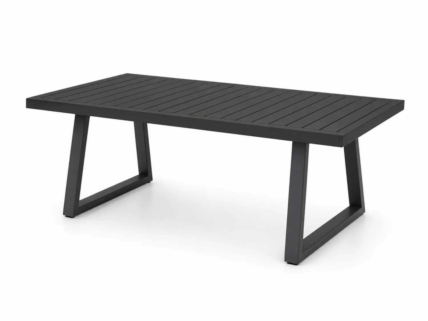 Tavolo rettangolare in metallo nero 200x100x75 cm