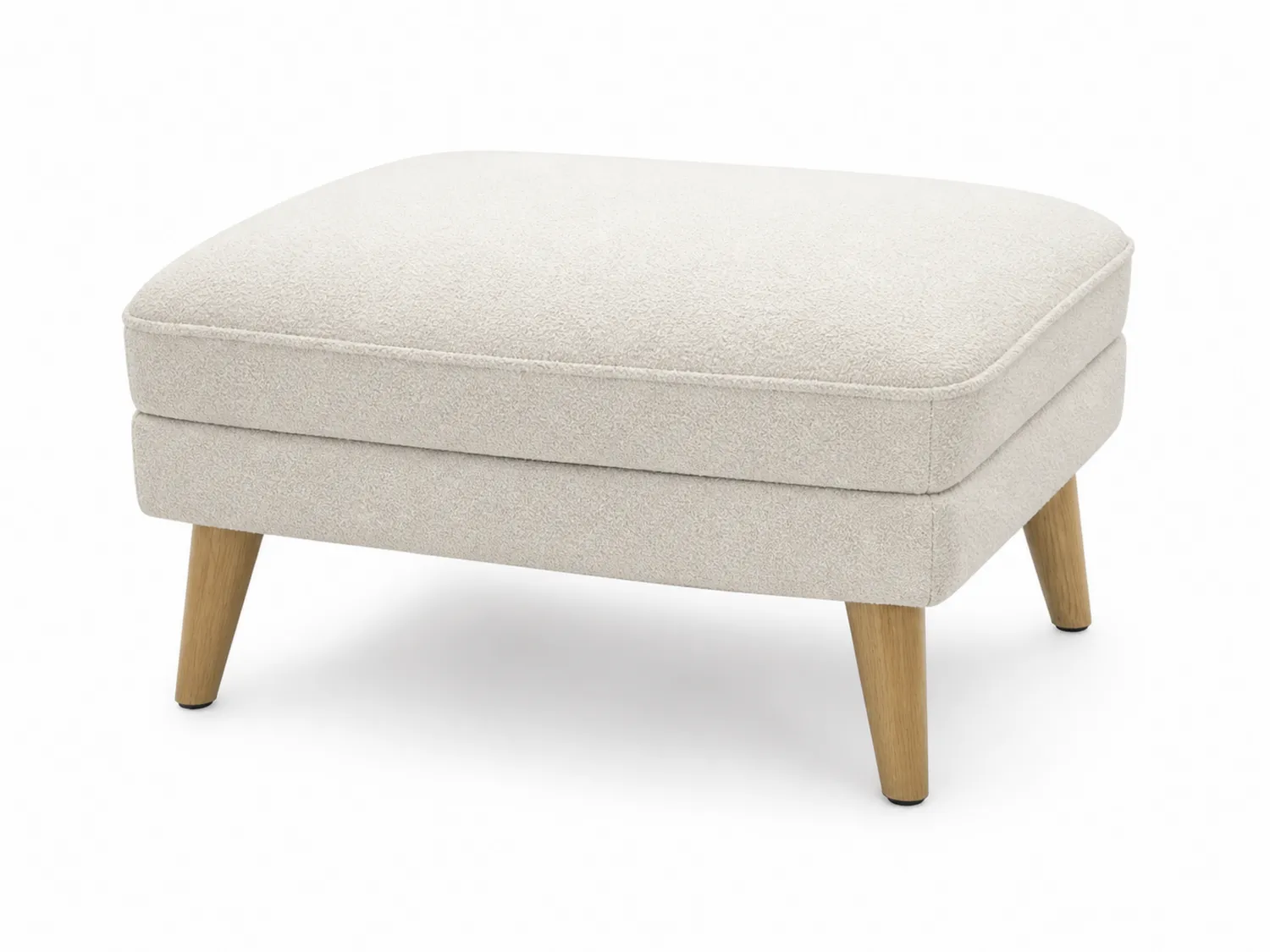 Poggiapiedi in tessuto poliestere e legno Beige 58x42x30 cm