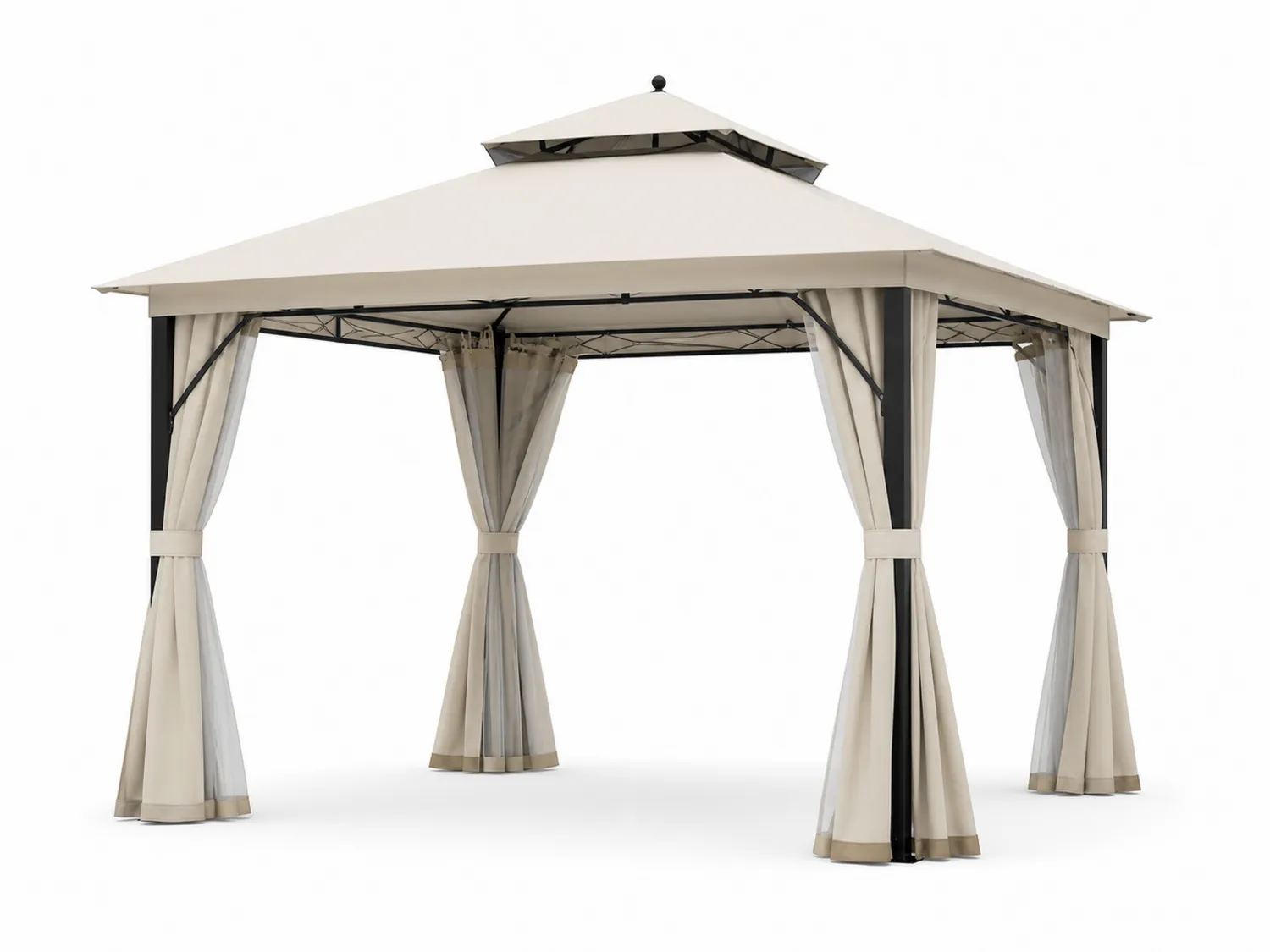Gazebo da Giardino in Metallo con Tetto in Poliestere