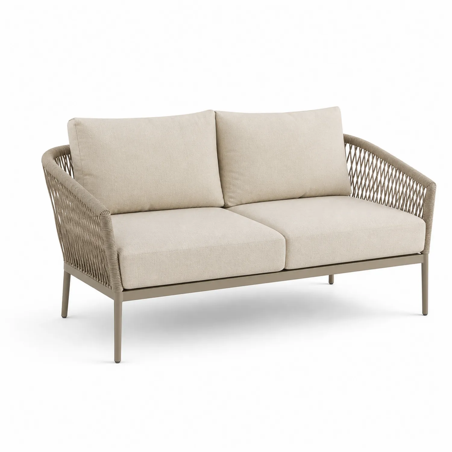 Divano da giardino in alluminio e tessuto beige