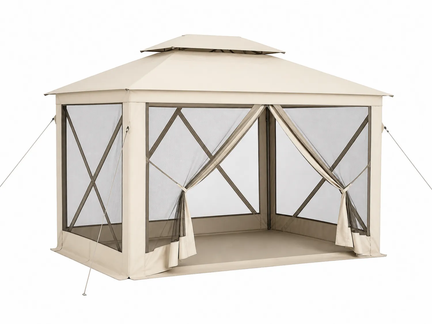 Gazebo rettangolare 300x400 cm acciaio e poliestere Beige