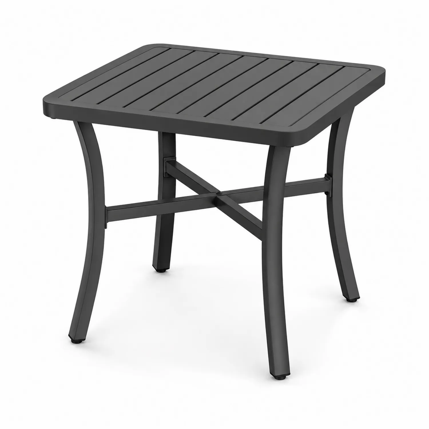 Tavolino quadrato in alluminio nero 60x60x50 cm