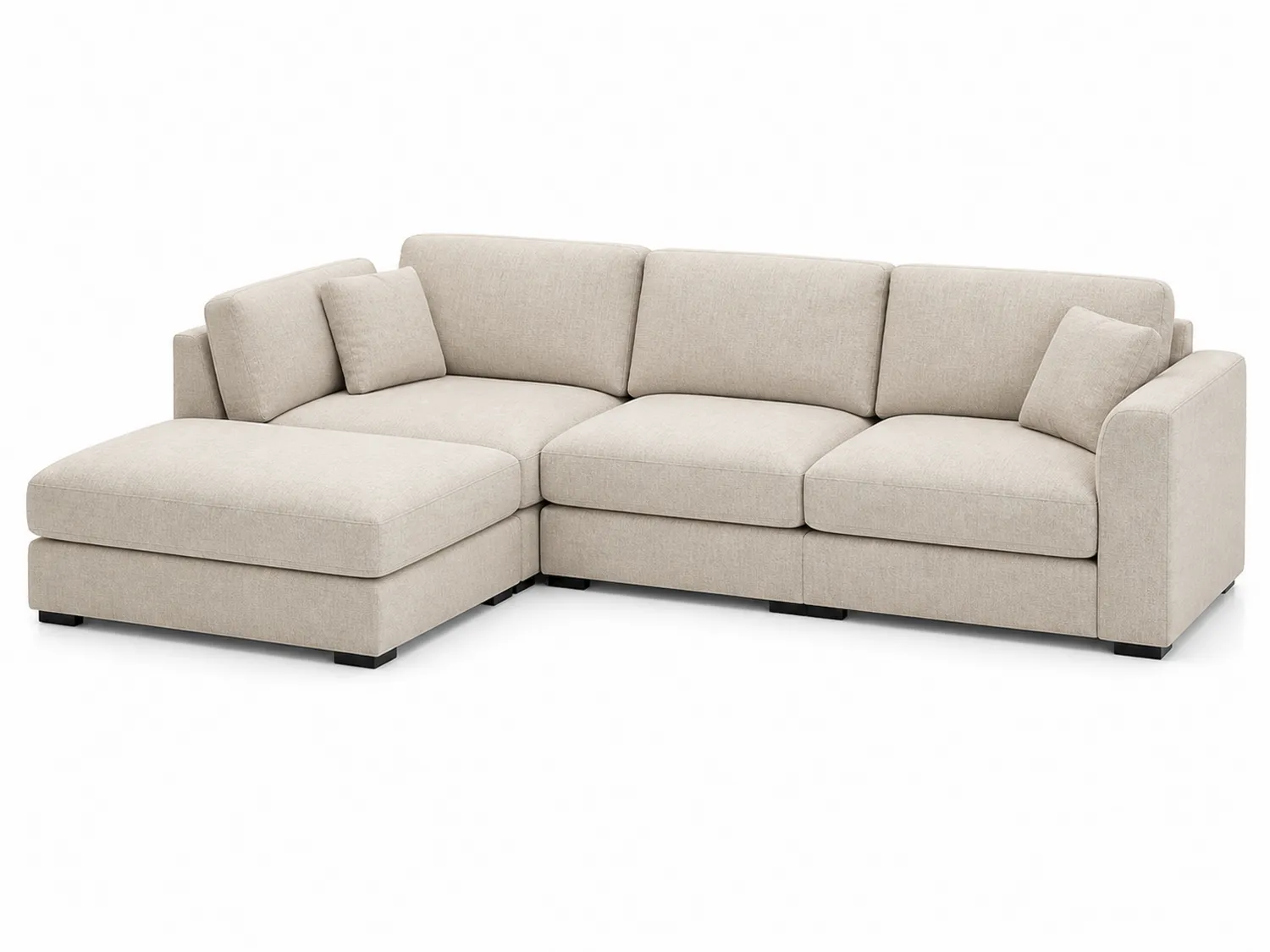 Divano angolare in tessuto Poliestere Beige