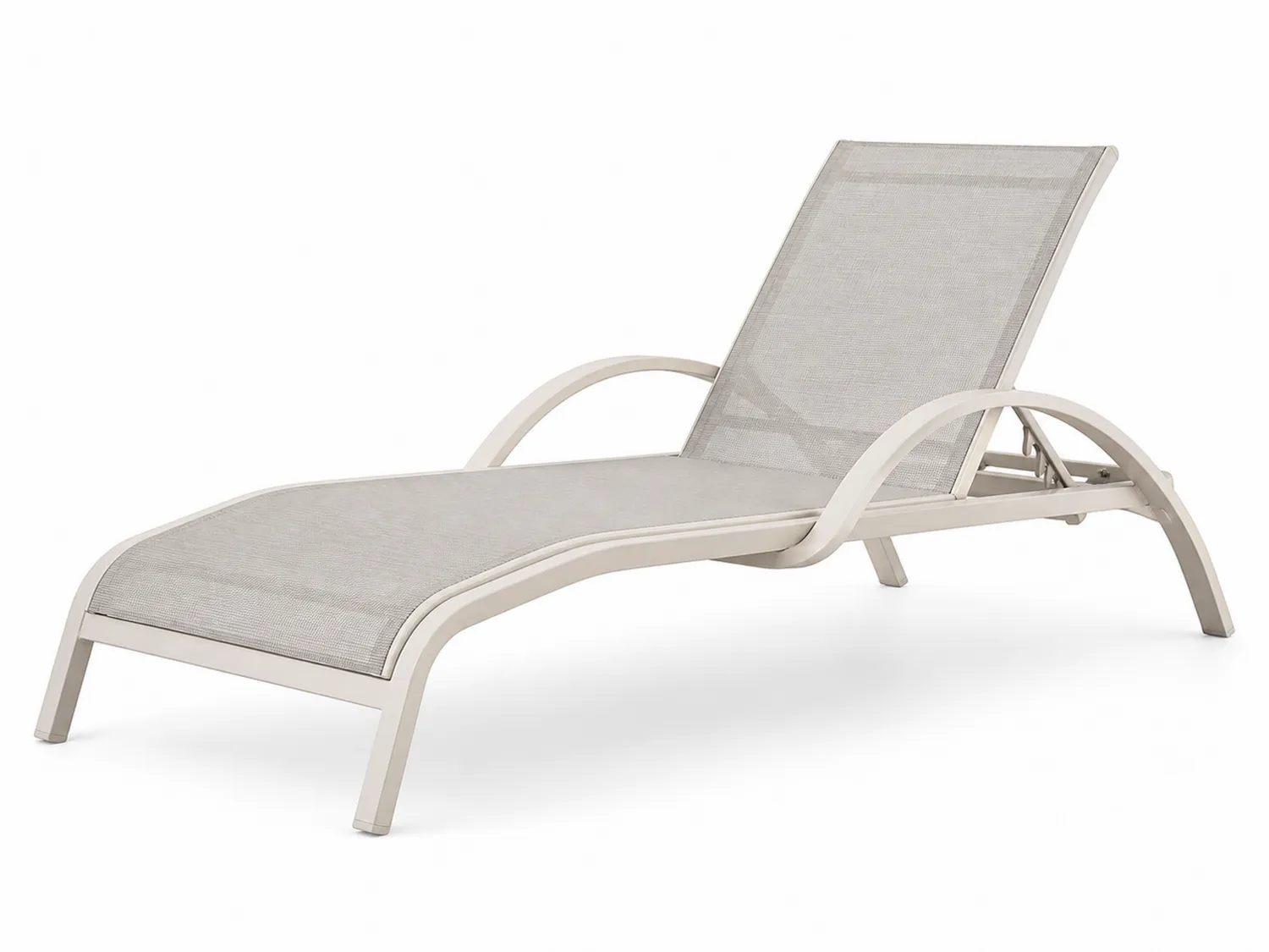 Sdraio da Giardino in Alluminio e Textilene Regolabile Beige