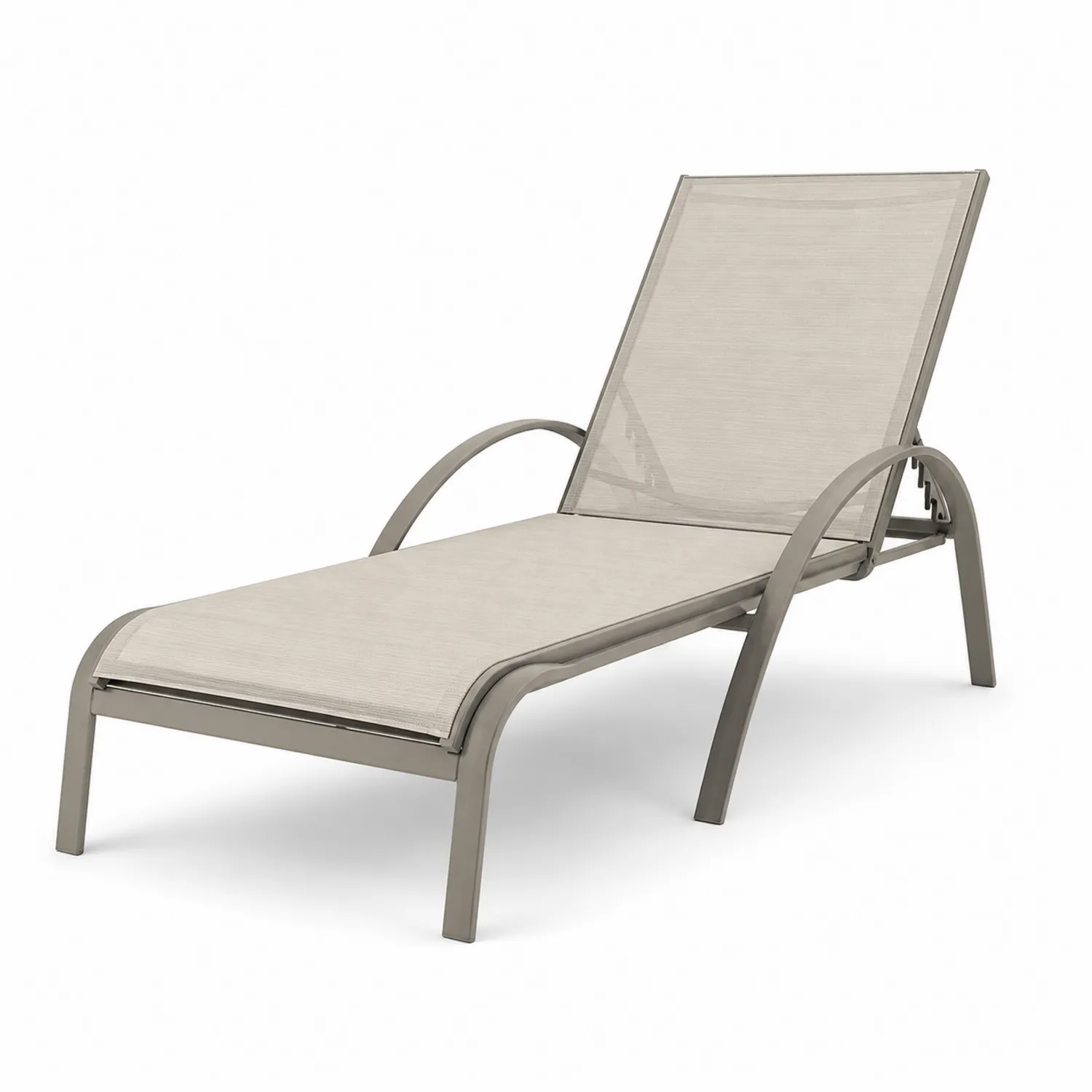 Sdraio in Alluminio e Textilene Regolabile Beige