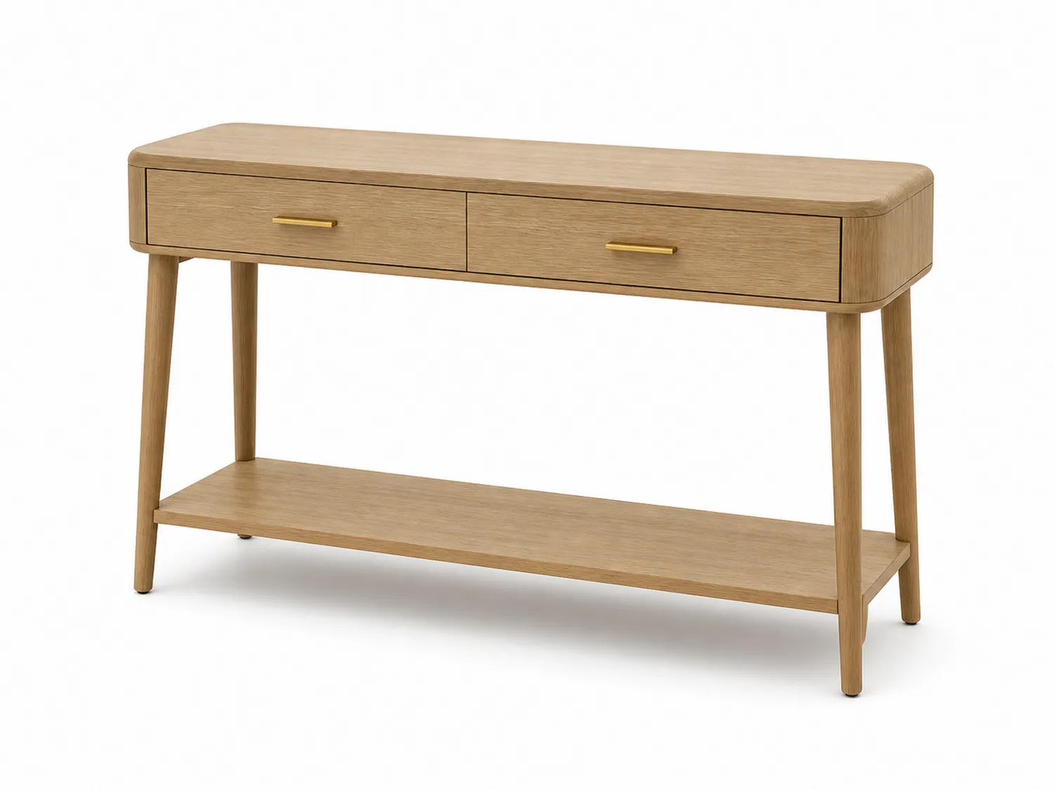 Consolle in Legno di Rovere con Due Cassetti