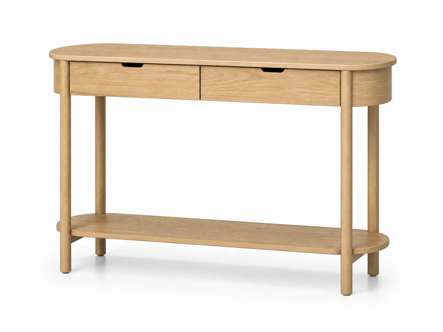 Consolle in legno con cassetti in quercia