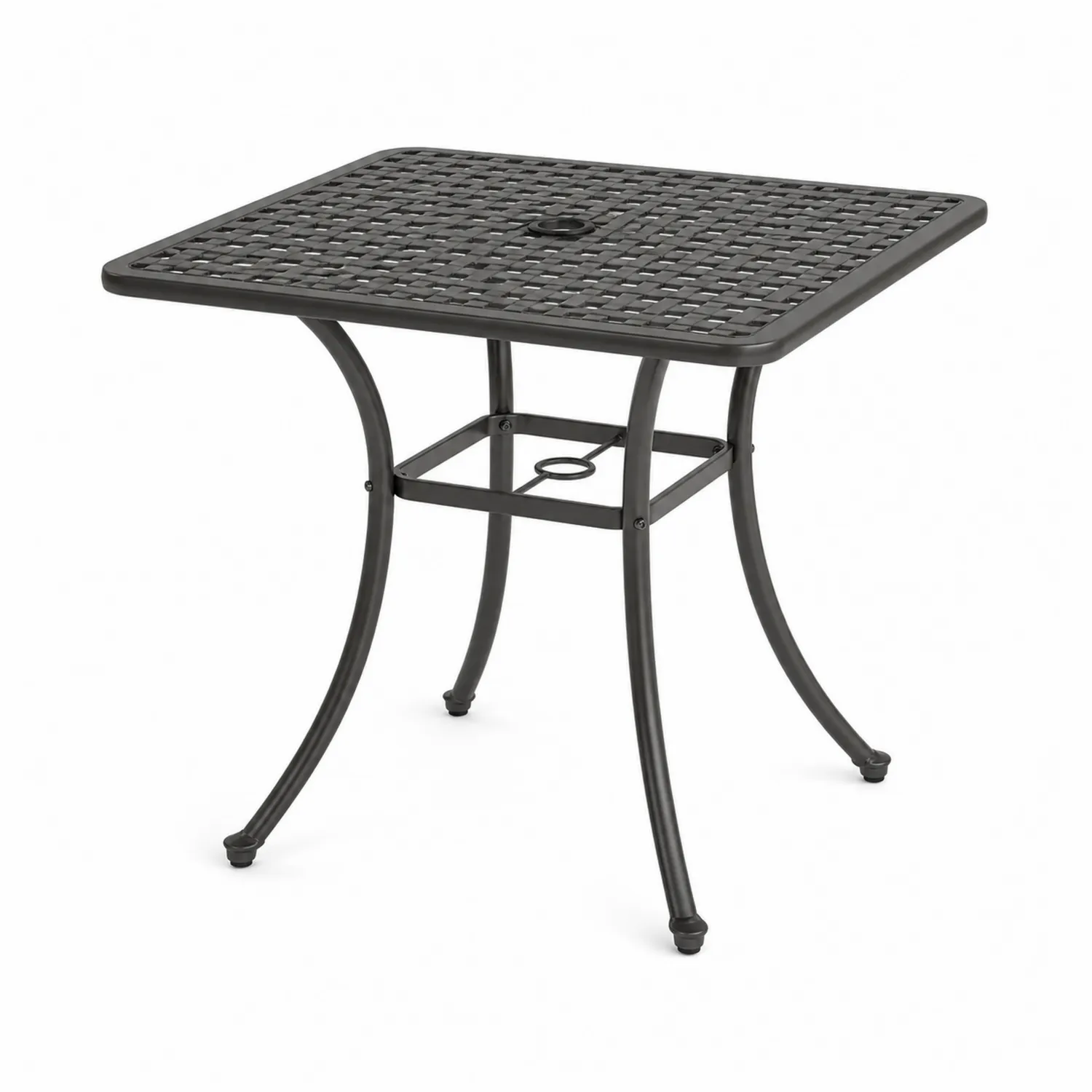 Tavolo da giardino quadrato in alluminio nero 90x90 cm