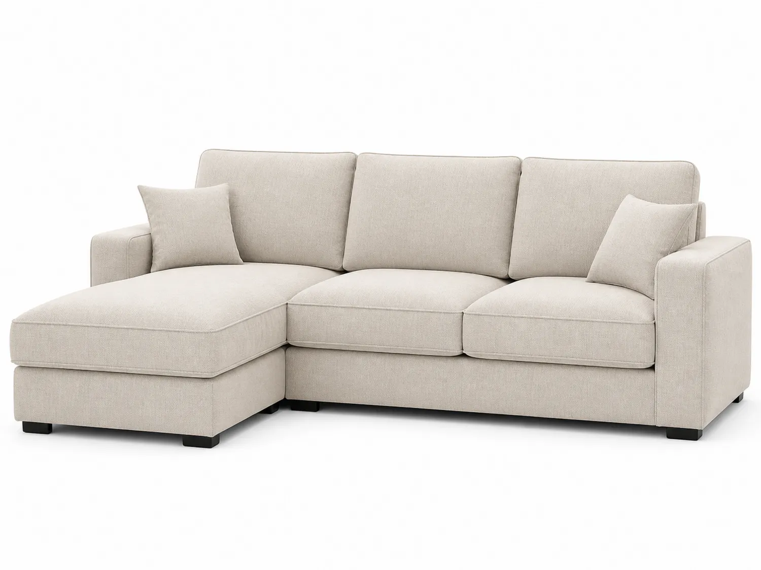 Divano angolare 3 posti in tessuto Beige