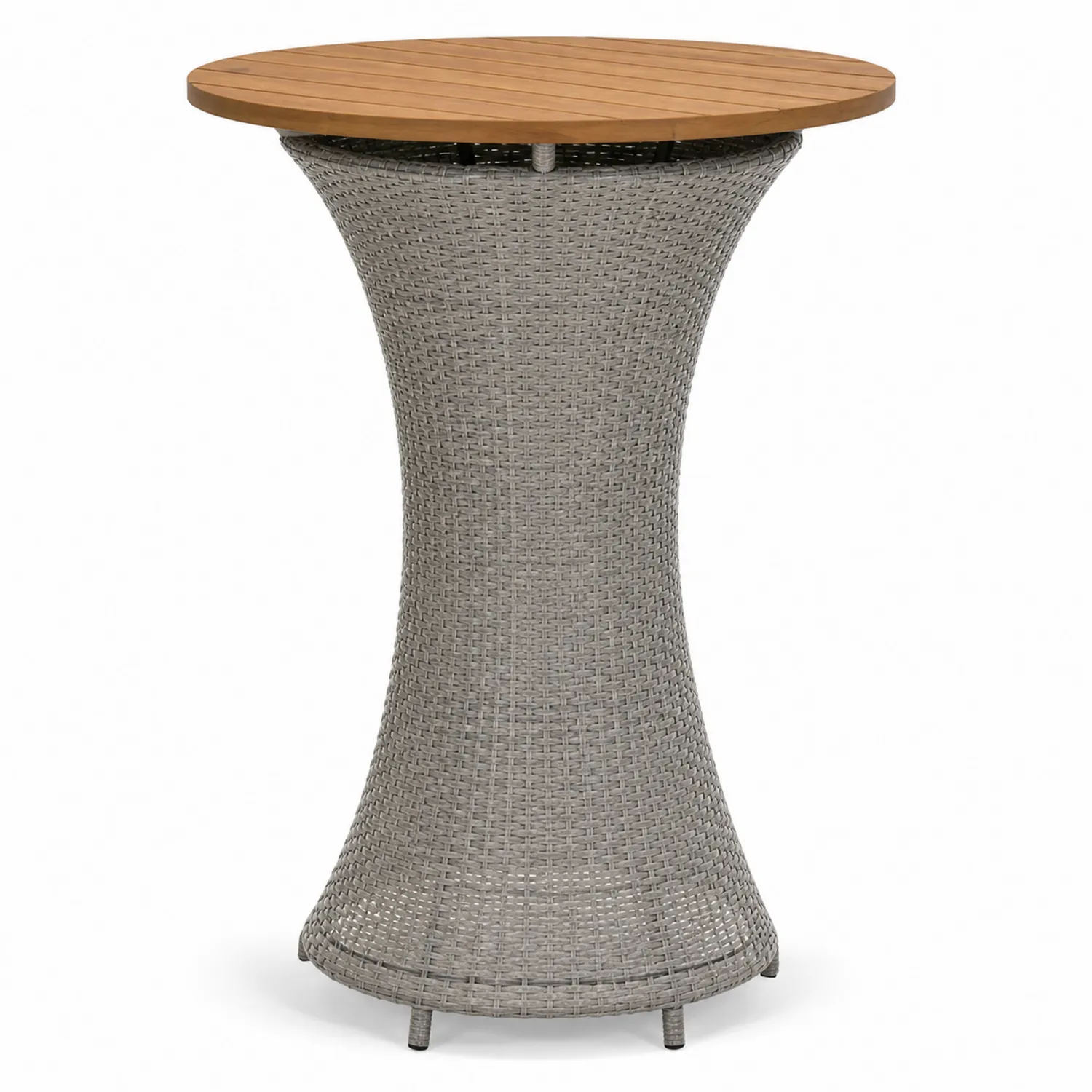 Tavolo da bar in legno di teak e rattan sintetico ø 80 cm