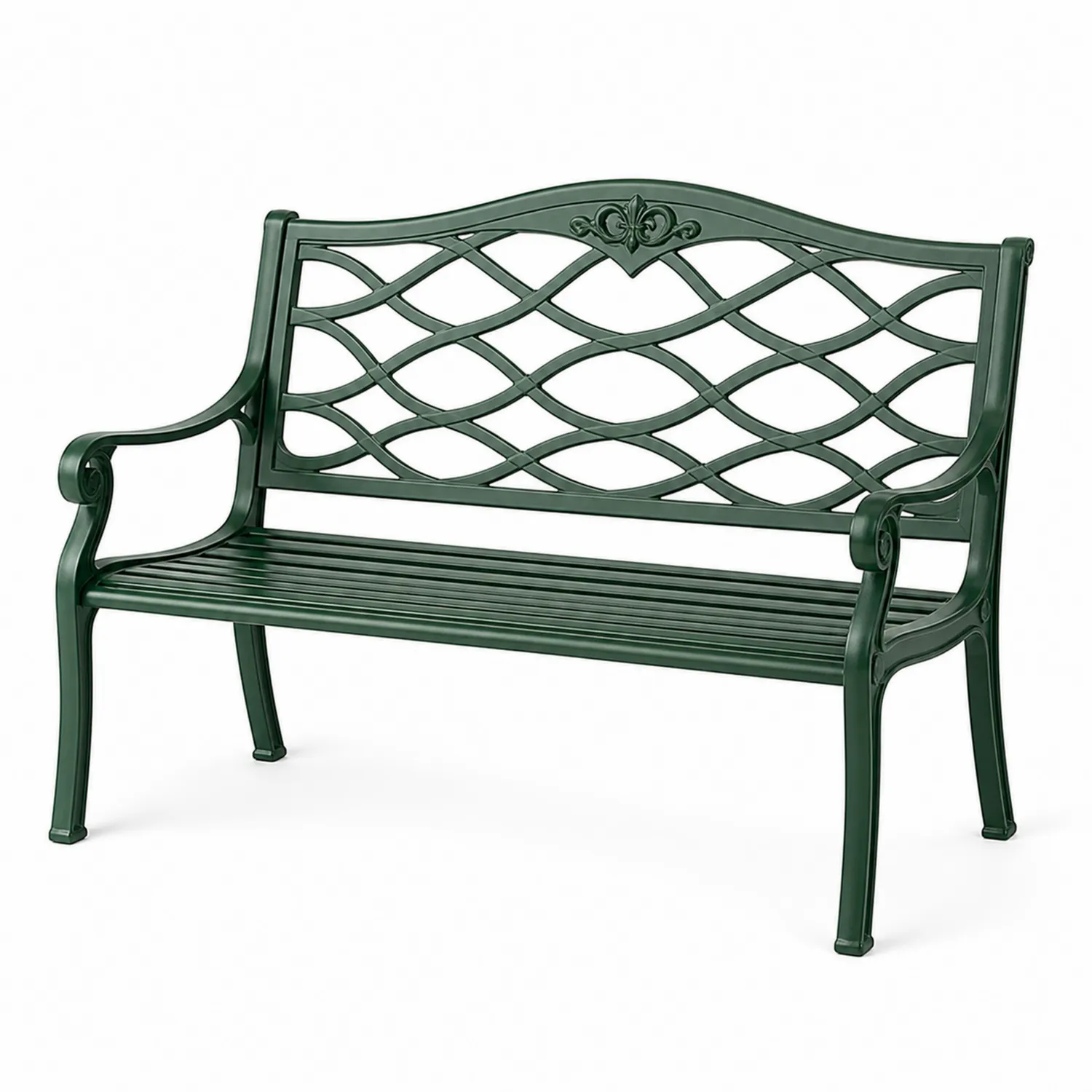 Panchina da Giardino in Alluminio Verde 128 cm