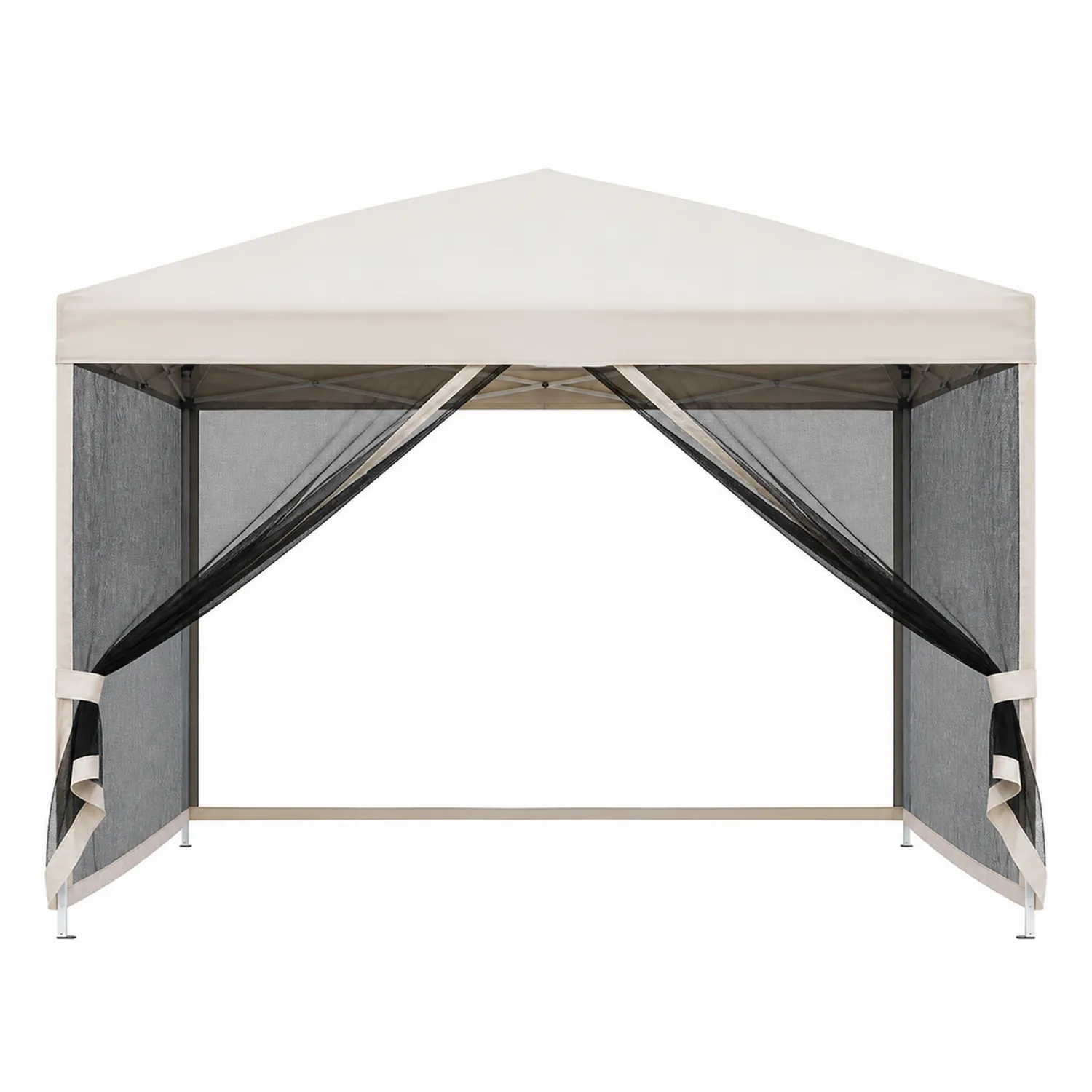 Gazebo da giardino in acciaio e poliestere beige 3x3m