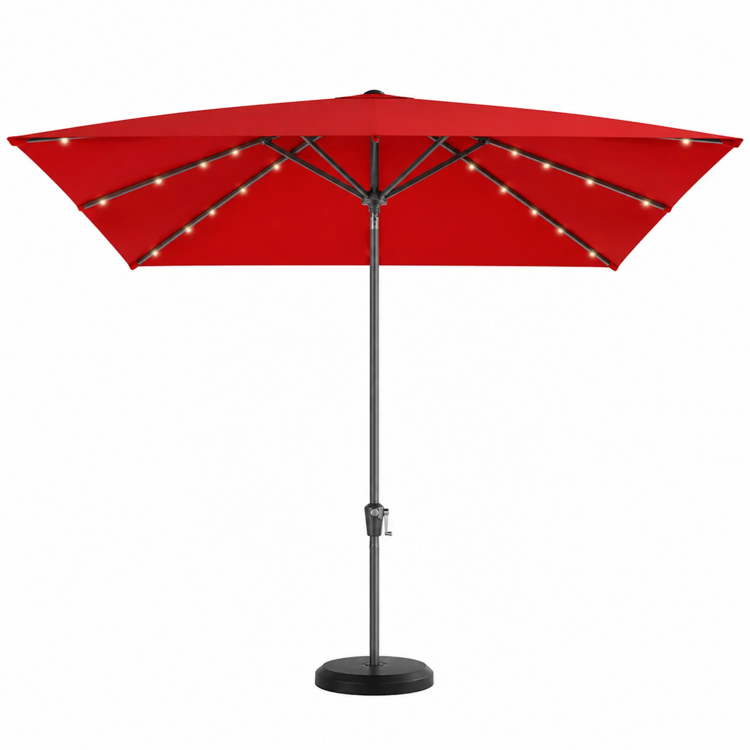 Ombrellone in Poliestere Rosso con Luci LED