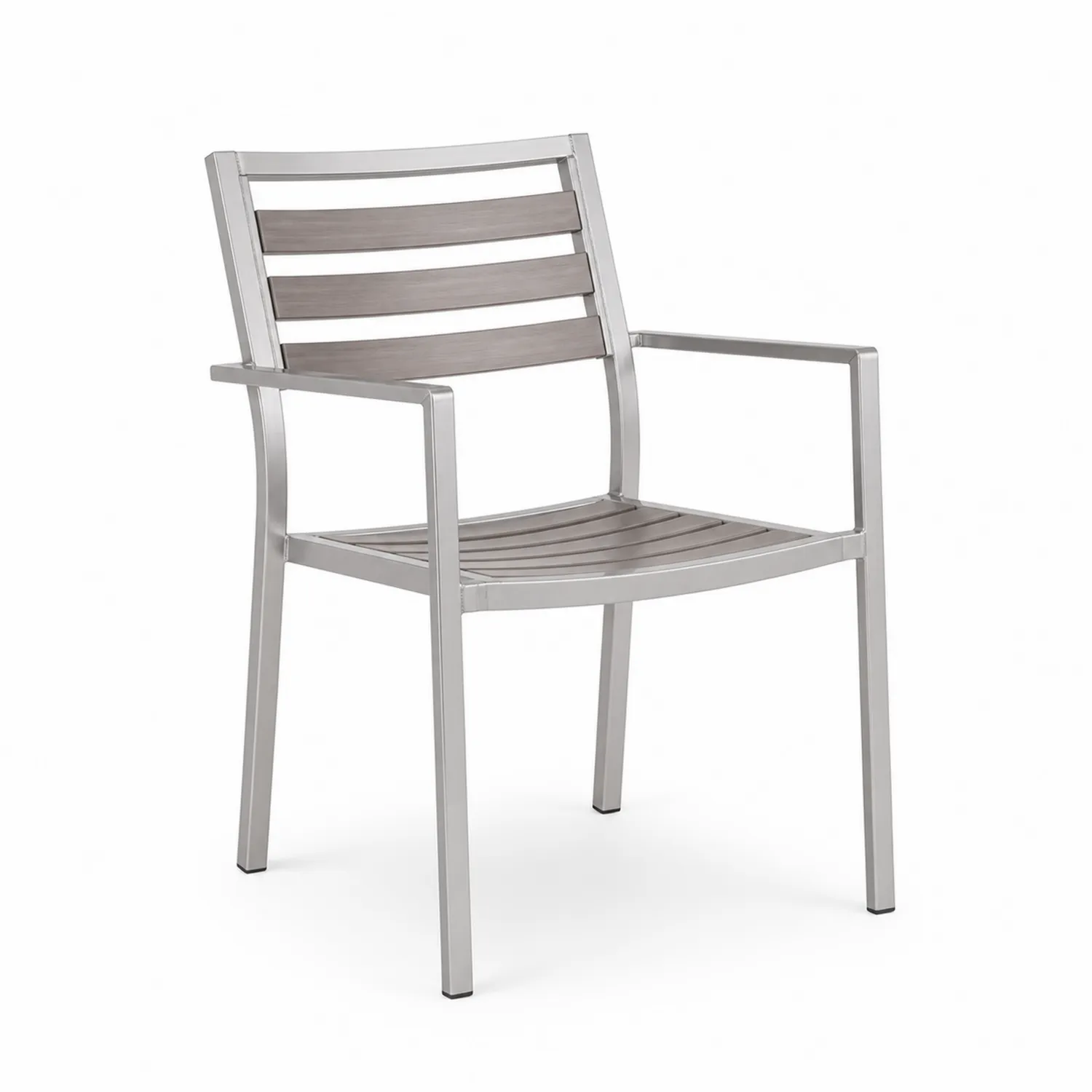 Sedia in Acciaio Inossidabile e Legno Composito Grigio