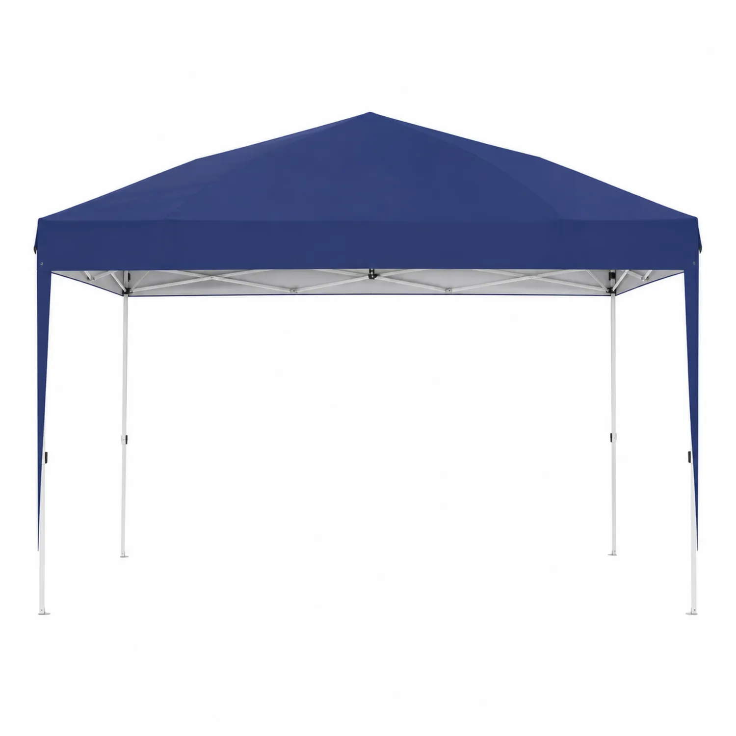Gazebo pieghevole 3x3m blu in acciaio e tessuto poliestere
