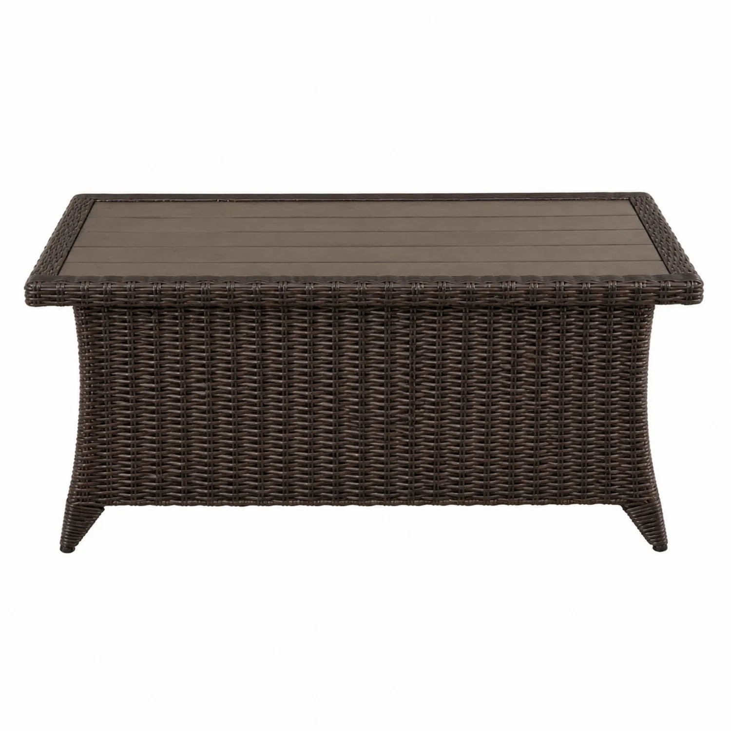 Tavolo rettangolare in rattan sintetico e legno composito marrone
