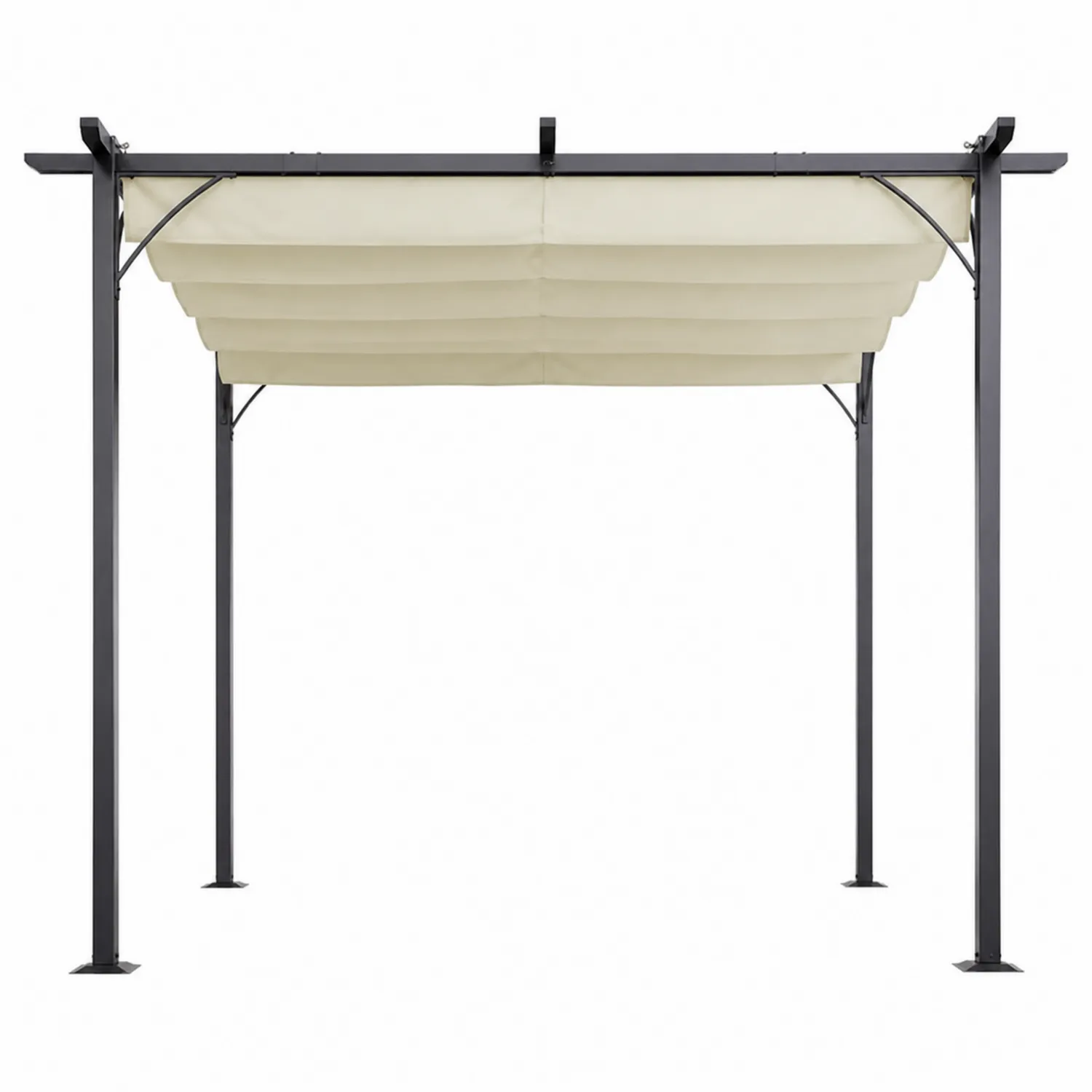Gazebo da Giardino 3x3m Metallo con Tetto in Poliestere Beige
