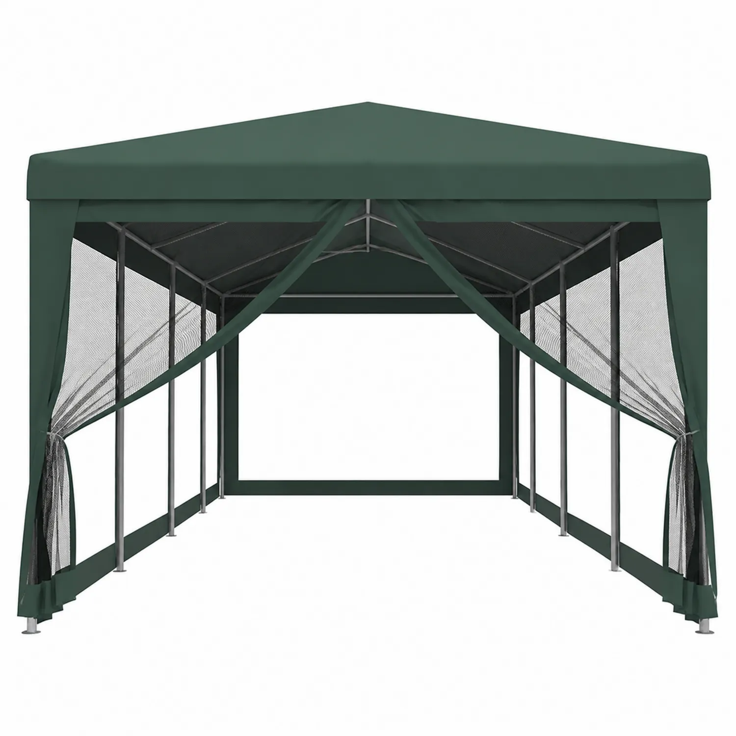 Gazebo in Metallo e Tessuto Poliestere Verde 3x4 m