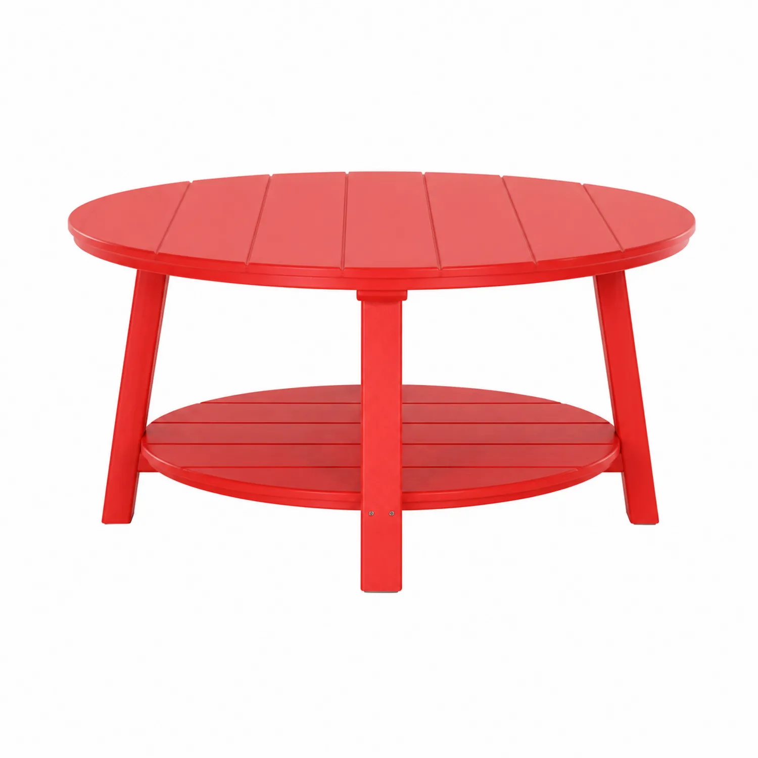 Tavolino Rotondo in Alluminio Rosso Ø90 cm