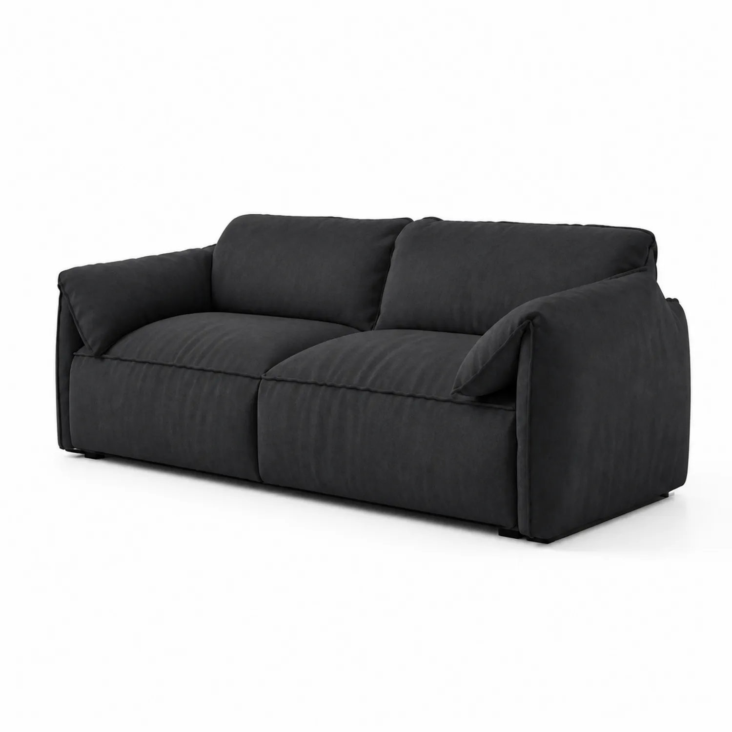 Divano in Tessuto Nero 200x90x85 cm