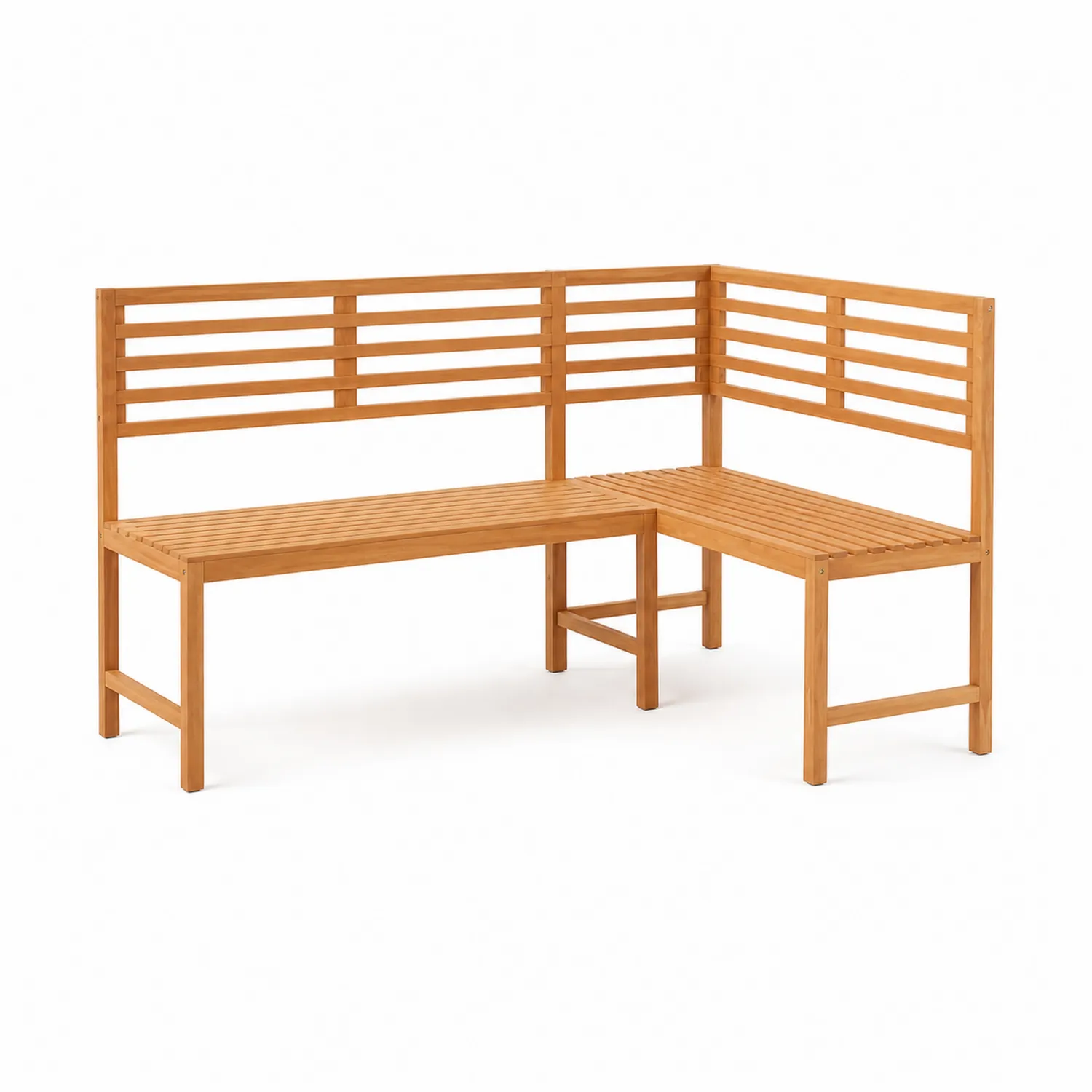 Panca Angolare da Giardino in Legno di Acacia