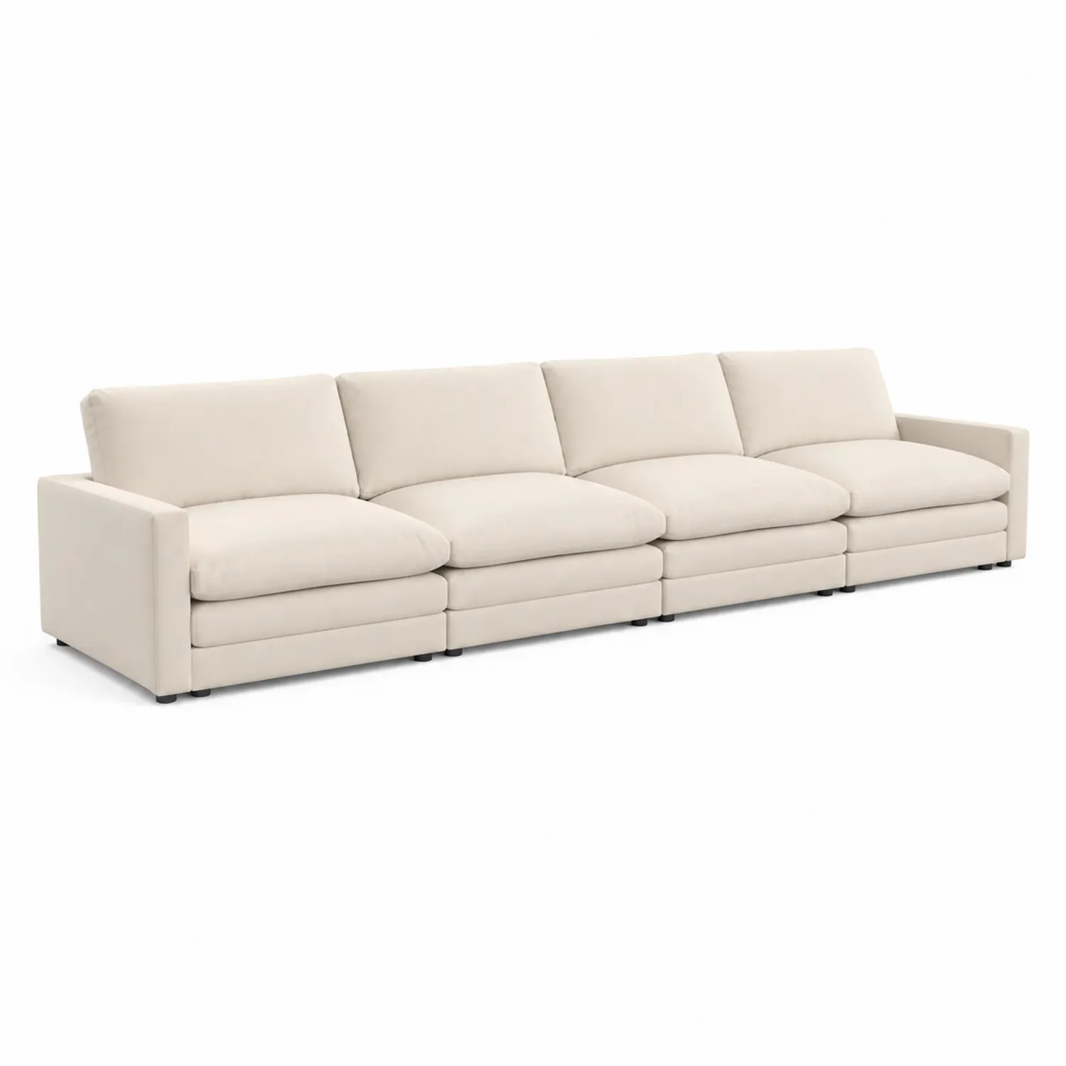 Divano modulare a 4 posti in tessuto Beige