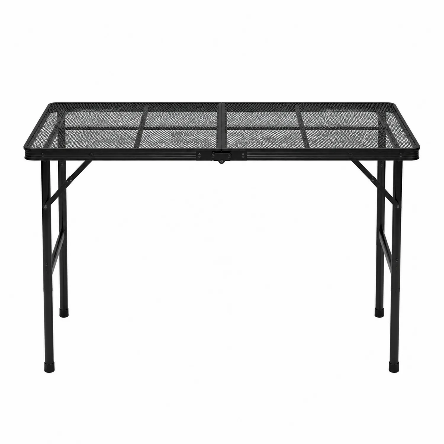 Tavolo pieghevole in acciaio nero 120x60x75 cm