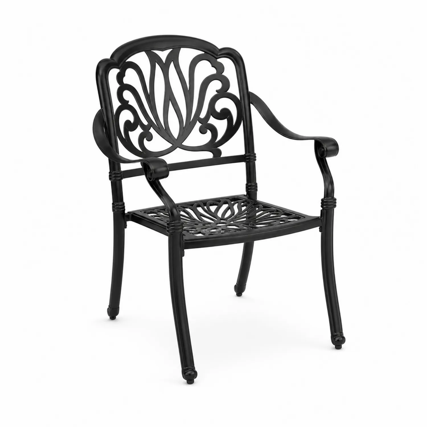 Sedia in Alluminio Verniciato a Polvere Nero
