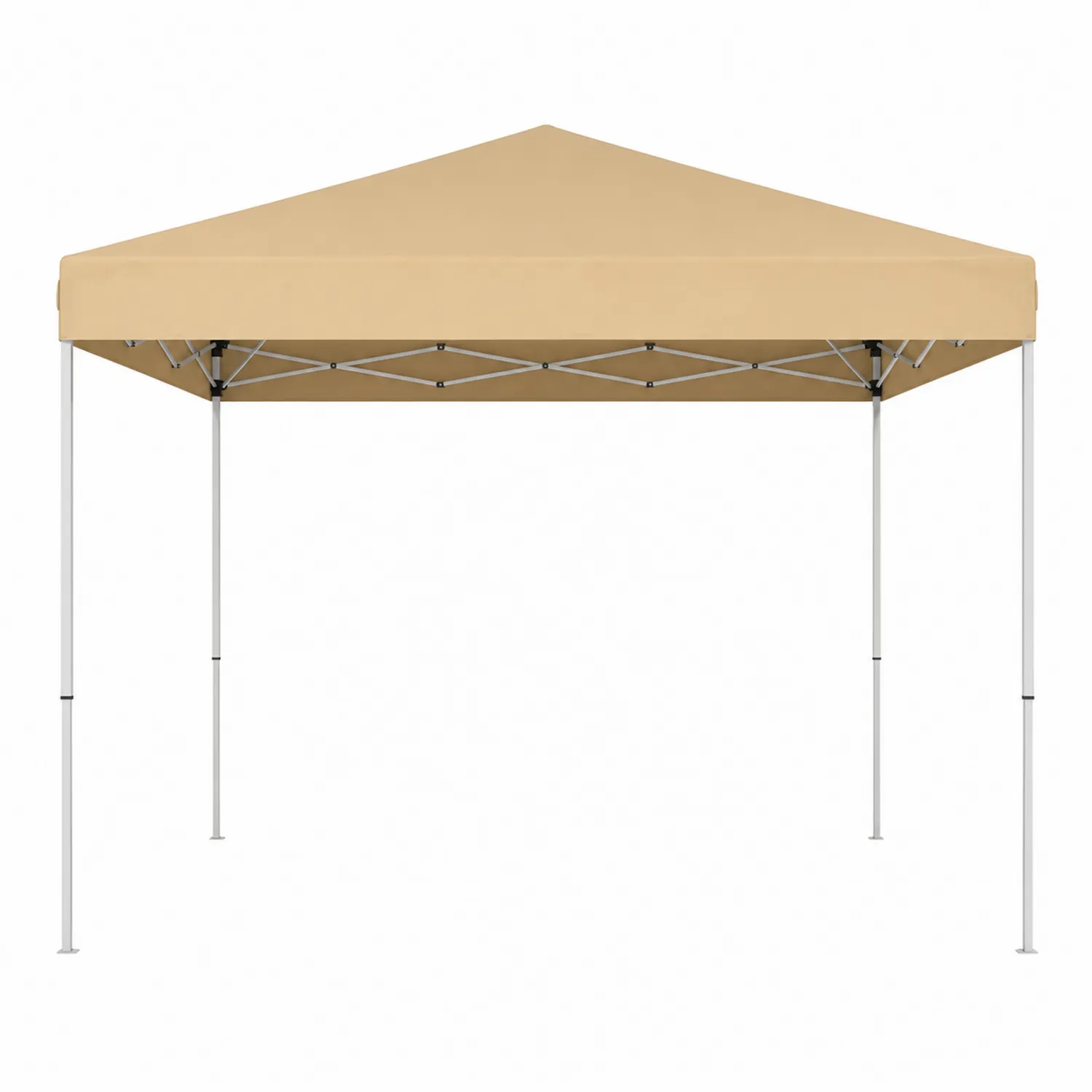 Gazebo pieghevole 3x3 m beige acciaio e poliestere